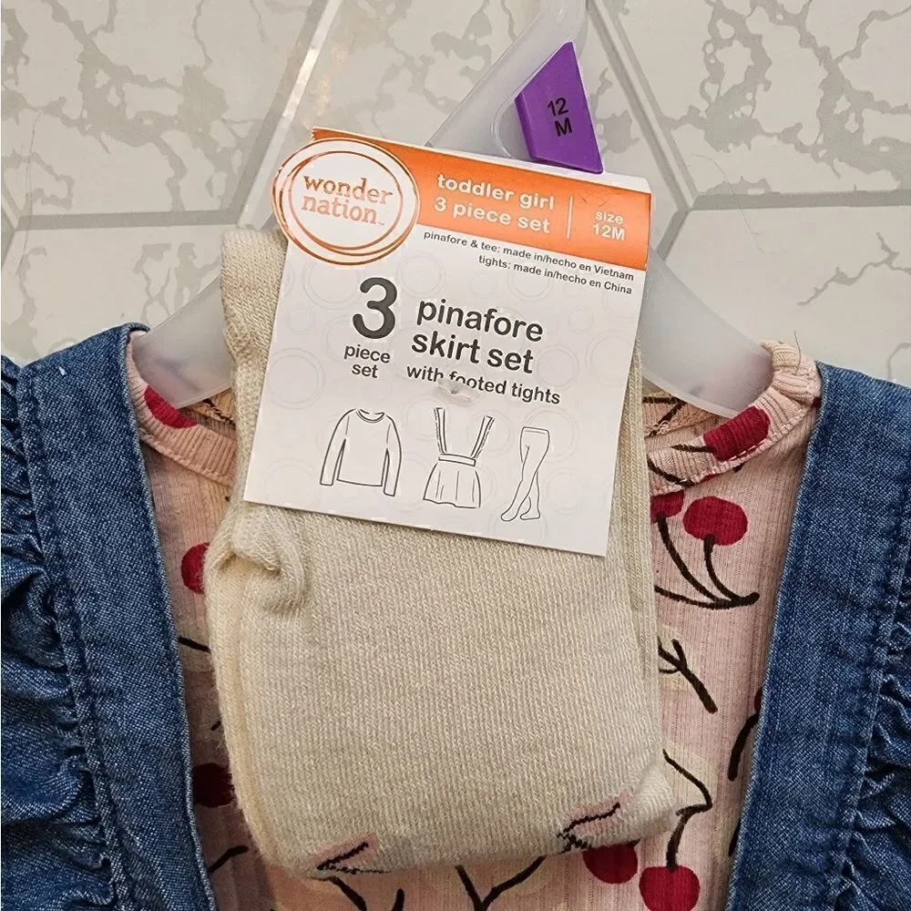Nwt Lot of two Pinafore skirt dress sets, Size 12 months
